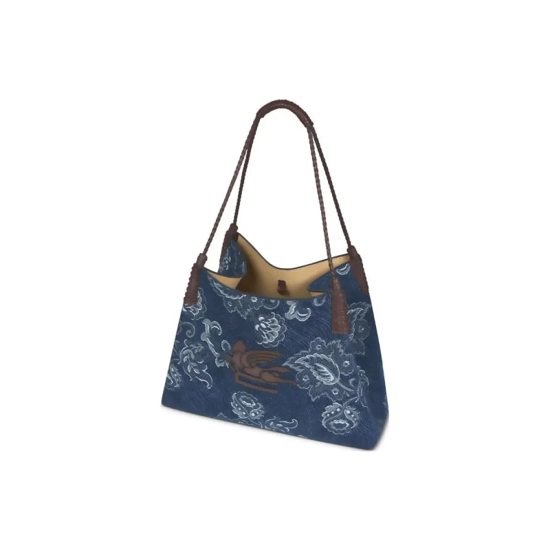 ETRO Jacquard Denim Medium Libra Tote Bag-2