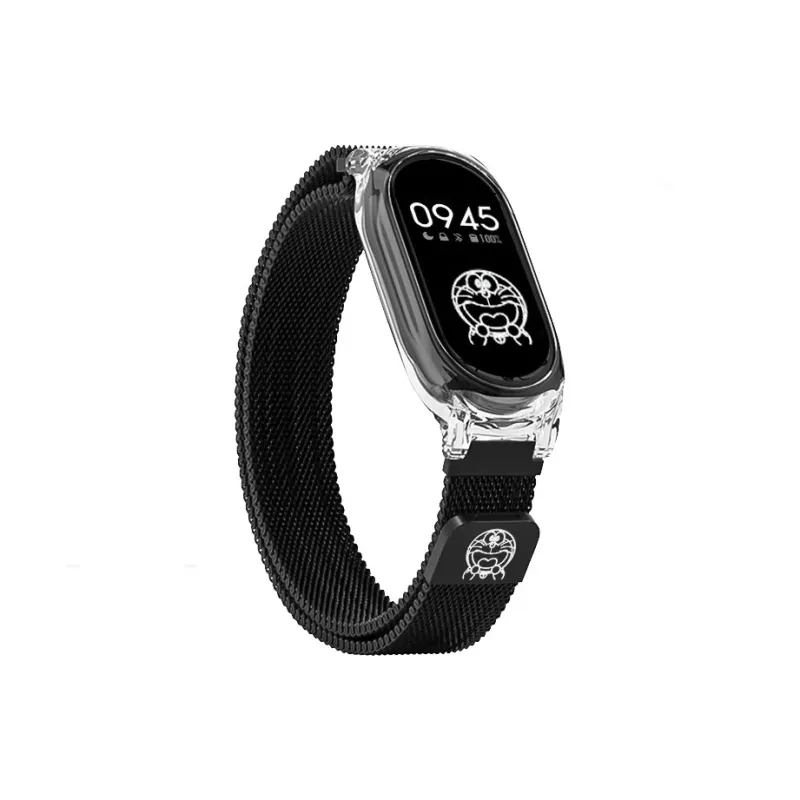 Vobafe Compatibility Xiaomi Smart Band 9/8/7/6/5/4/3 Doraemon Milanese Print Magnetic Strap Smart Watch Accessories-1