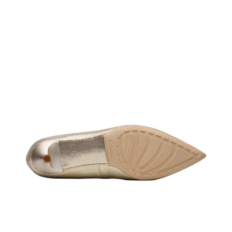 Clarks Adela Court Slim Heel High Heels 5.5cm Women's Gold-5