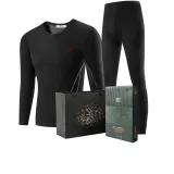 Crew Neck Clothing Sets (Elegant Black) Thickened and Fleece-Lined/Invisible Seams