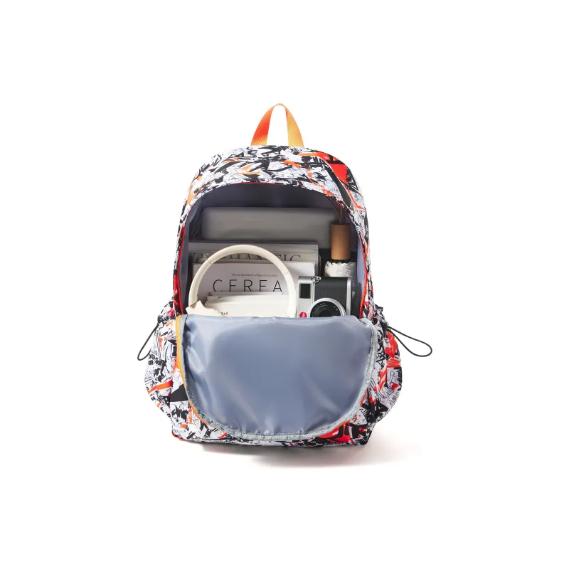 JEANSWEST Fabric Backpack Laptop Bag Regular Unisex Ecru/Blue/Black-5