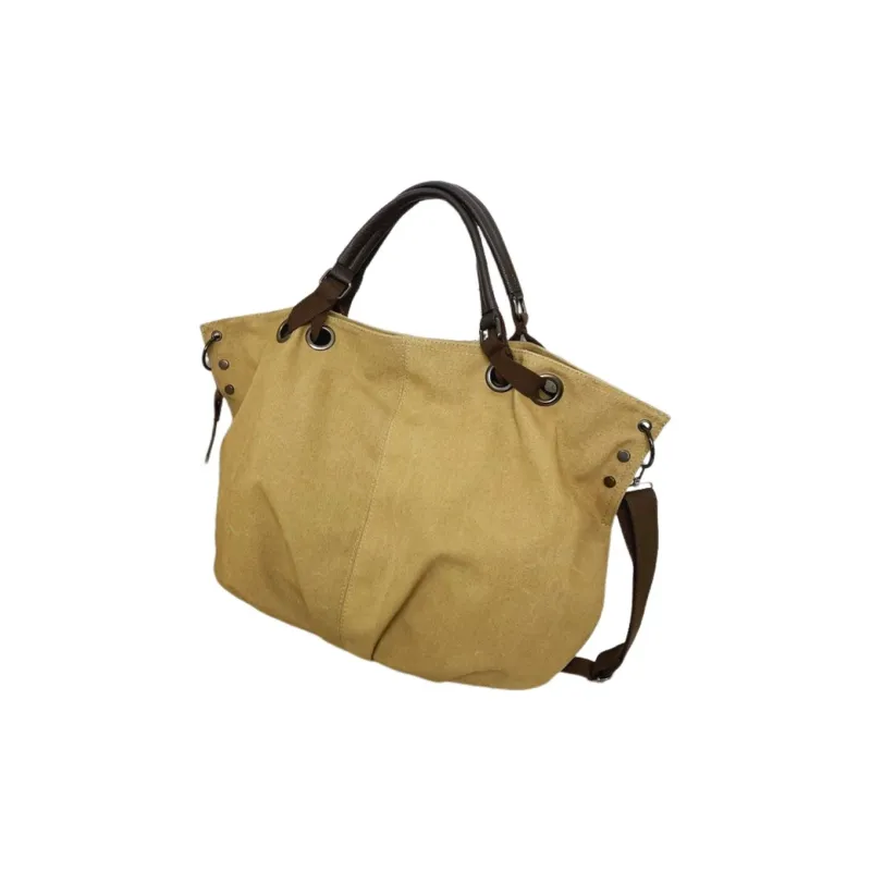 Tonlion Canvas Shoulder Bag Unisex Khaki-1