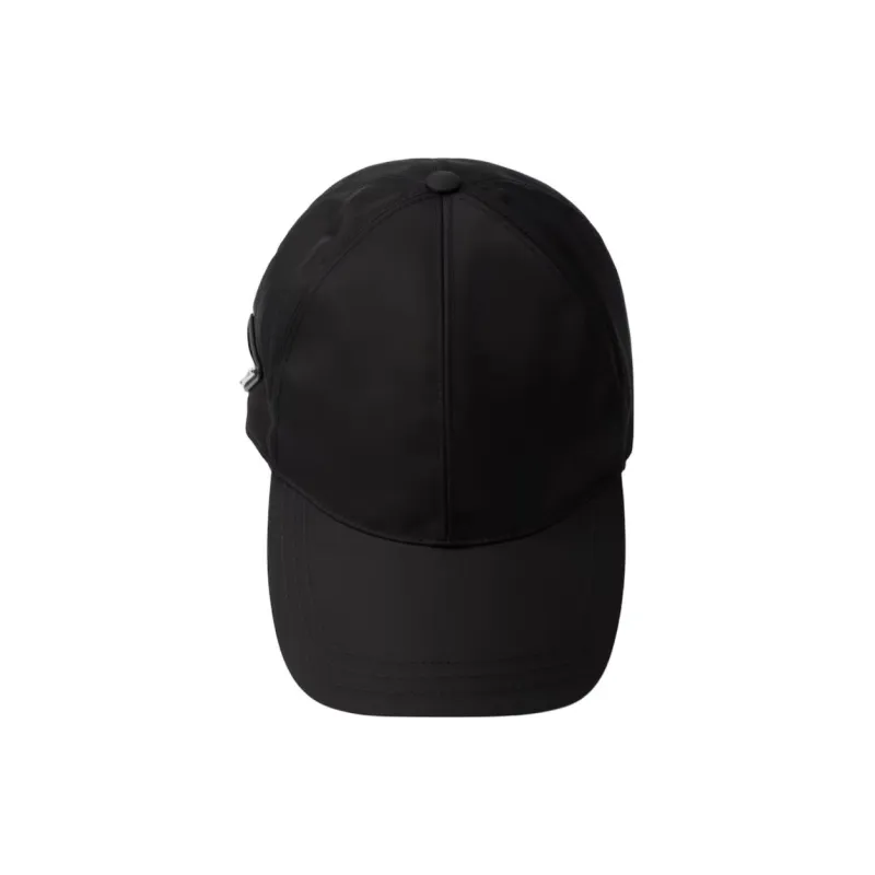 PRADA Nylon Textile Fiber Plastic Fishnet Cotton Recycled Polyamide Porcelain Metal Baseball Caps Unisex Black-1