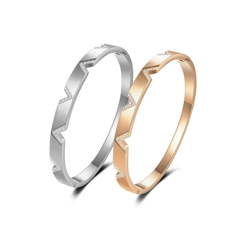 ACROWM Titanium Steel Bangles Unisex-14