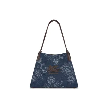 ETRO Jacquard Denim Medium Libra Tote Bag