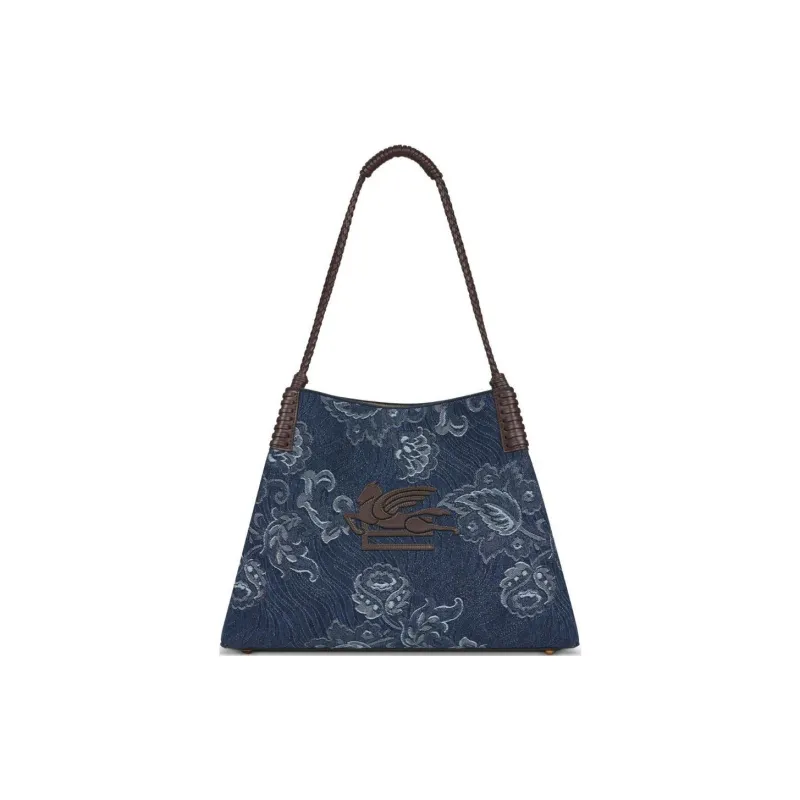ETRO Jacquard Denim Medium Libra Tote Bag-0