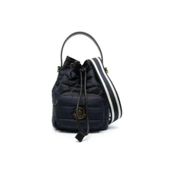 Moncler Polyester Bucket Bags One Shoulder Handbags Women's Blue