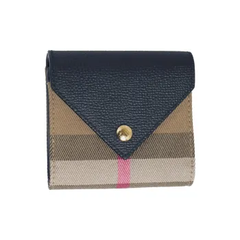 Burberry Canvas Wallet Women's Brown & Black
