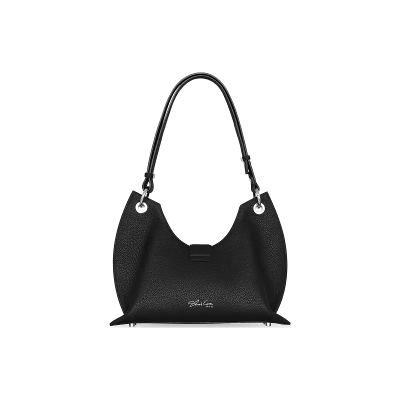 SHOW CORE Cow Leather Crossbody Bag Extra Large Women's Black-2