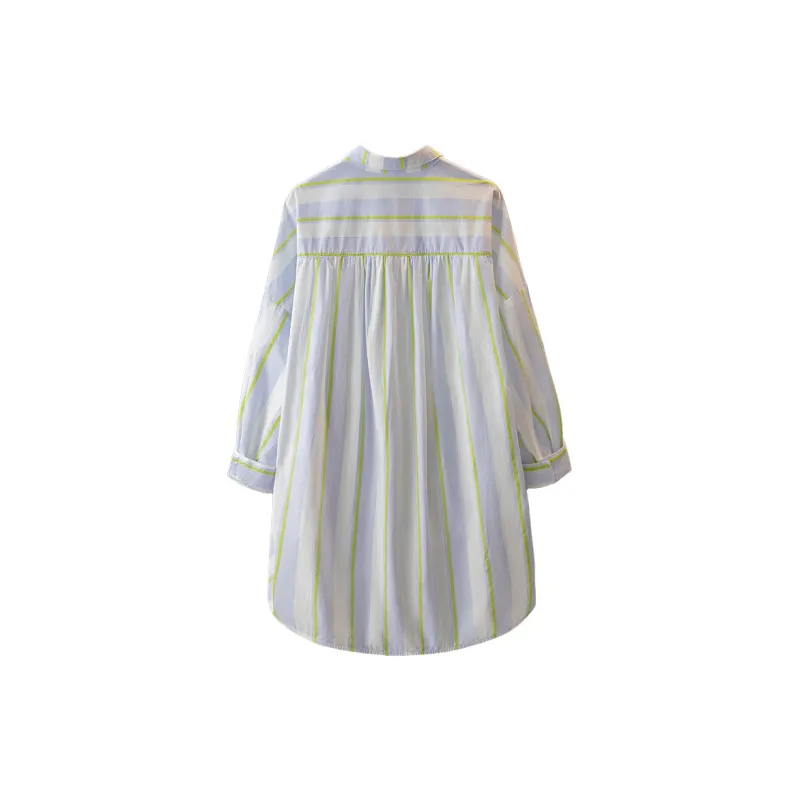 Cypress House Shirt Women's Blue Yellow Stripes-1