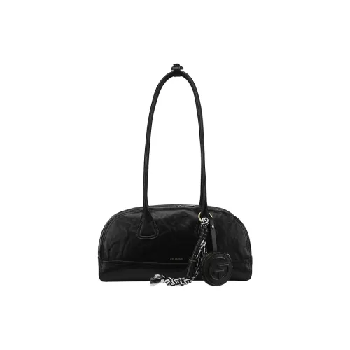 Tanita West Cow Leather Shoulder Bag Women's Black