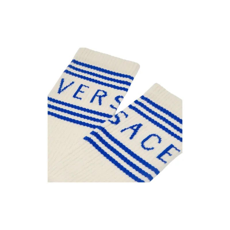 VERSACE Vintage Logo Socks 'Bone/Bluette'-3
