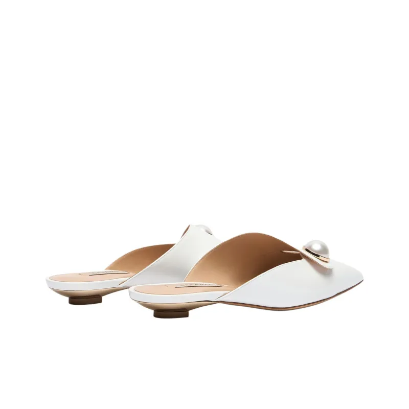 Casadei Blade Closed Toe Slippers Women's White-3
