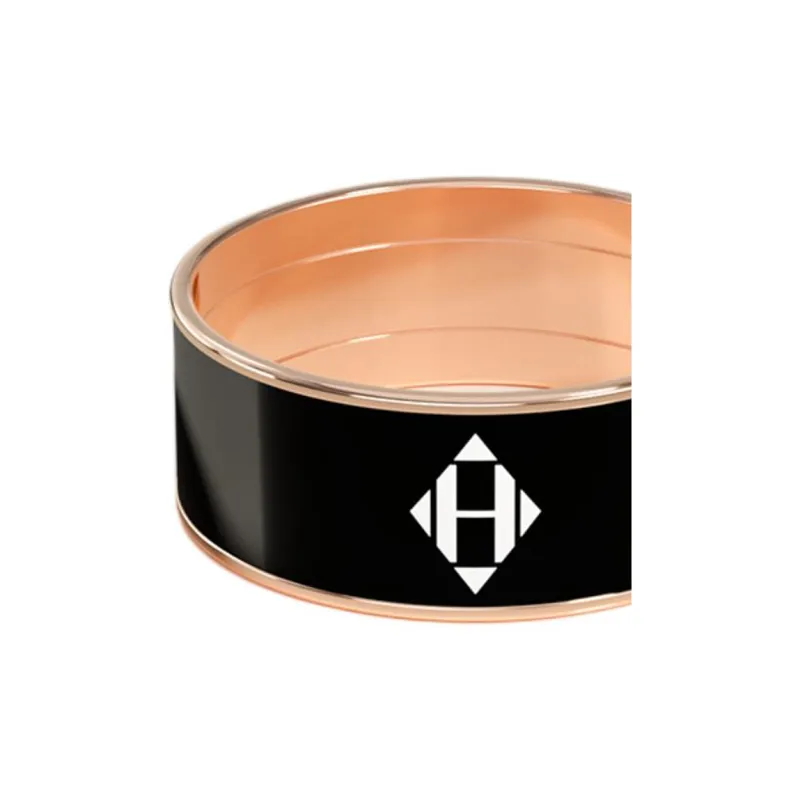 HERMES Rose Gold-Plated Rings Unisex Black-2