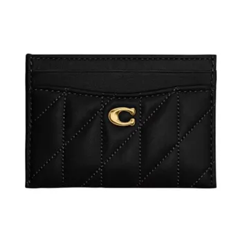 COACH EssentialPillow Nappa Leather Card Holder Mini Women's Black