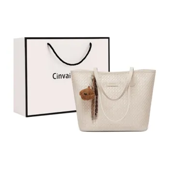 CinvaiKrose Synthetic Leather Students Portable Tote Shoulder Bag Tote Bag For Moms Shopping Bag Women's Multicolor