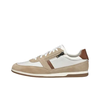 GEOX Renan Anti-Slip Wear-Resistant Low-Top Skateboard Shoes Men's White Brown