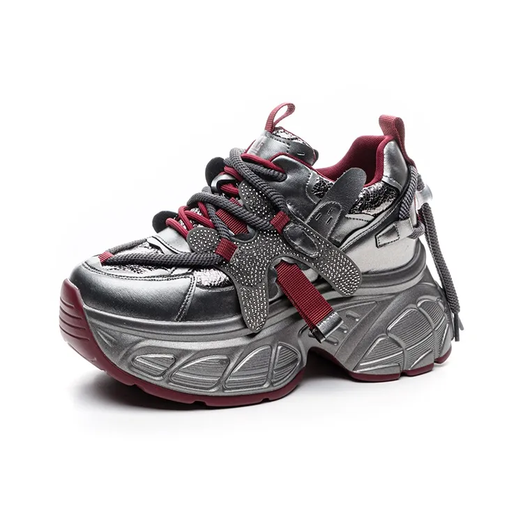 The Mystery Of Glamour Height Increasing Low Top Chunky Sneakers Women's-7