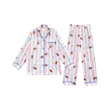 GUKOO Pajama Set Women's Linen Blue