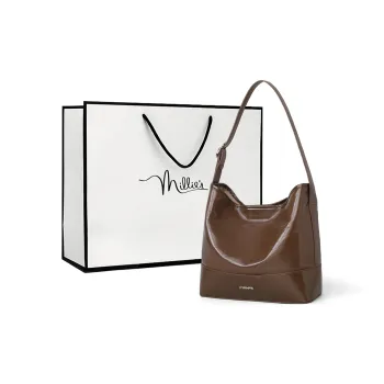 MILLIE'S Cow Leather Handbag Shoulder Bag Hobo Bag Tote Regular Women's Brown