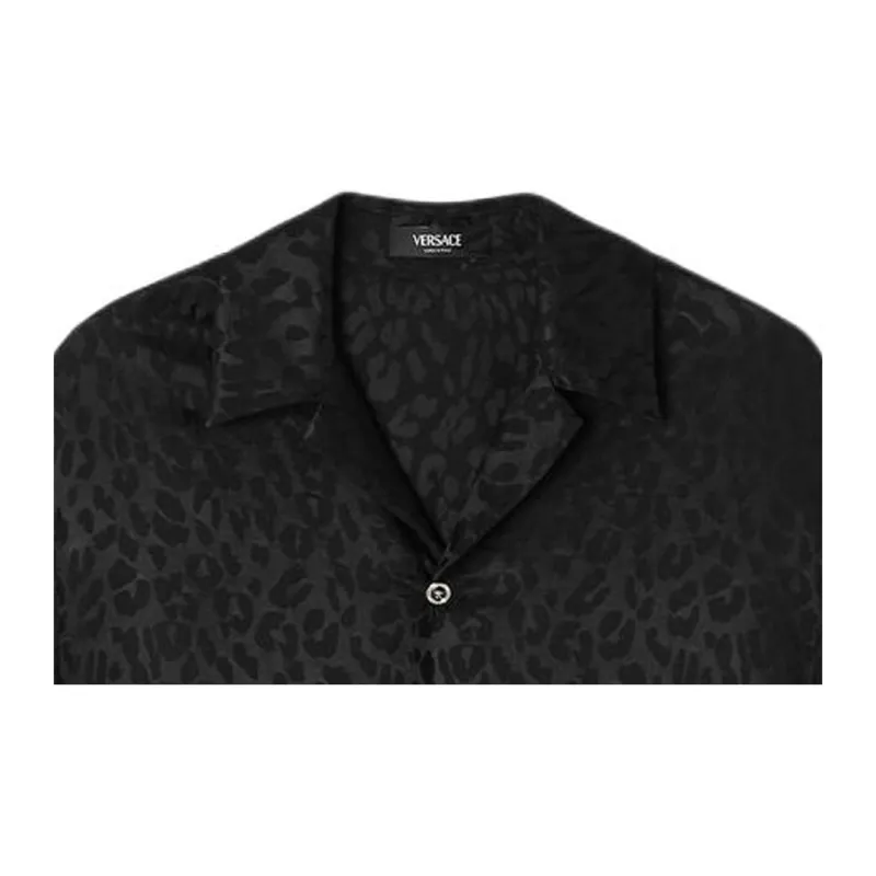 VERSACE Leopard-jacquard Shirt-2