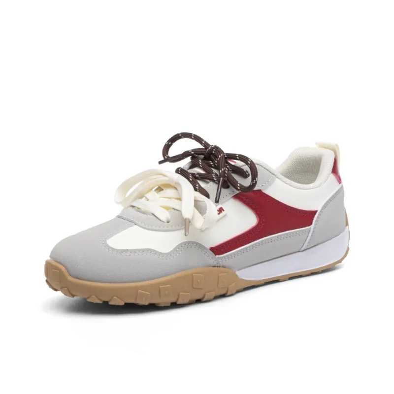 Warrior Anti Slip And Wear Resistant Height Increasing Low Top Casual Shoes Women's Beige Gray Red-1