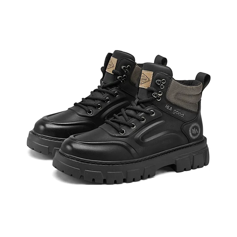 HLA Martin Boots Men Black/Khaki/Earth Yellow-1