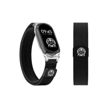 Vobafe Compatibility Xiaomi Smart Band 9/8/7/6/5/4/3 Doraemon Milanese Print Magnetic Strap Smart Watch Accessories