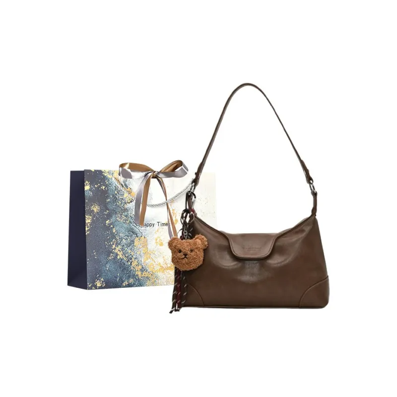 Iman's House PU Shoulder Bag Regular Women's Brown/Coffee/Burgundy/Black-0