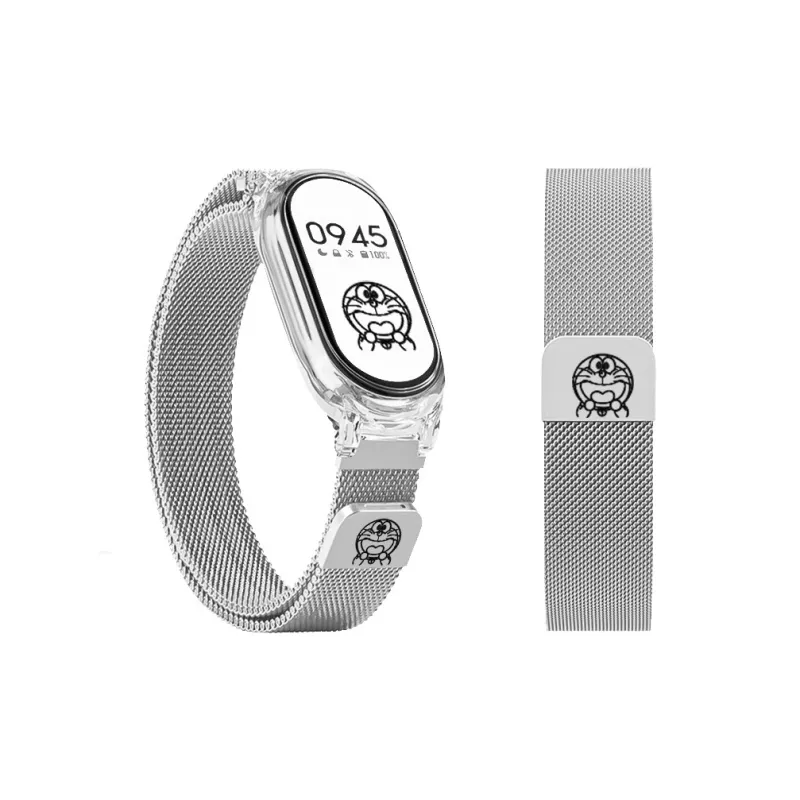 Vobafe Compatibility Xiaomi Smart Band 9/8/7/6/5/4/3 Doraemon Milanese Print Magnetic Strap Smart Watch Accessories-5