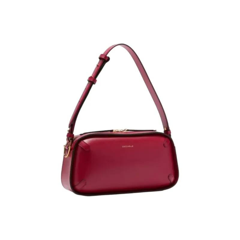 COCCINELLE Grain Leather Shoulder Bag Medium Size Women's Burgundy-1