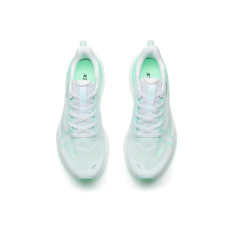 XTEP 2000km 3.0 Running Shoes Women's Low Top New White/Light Neon Turquoise-4
