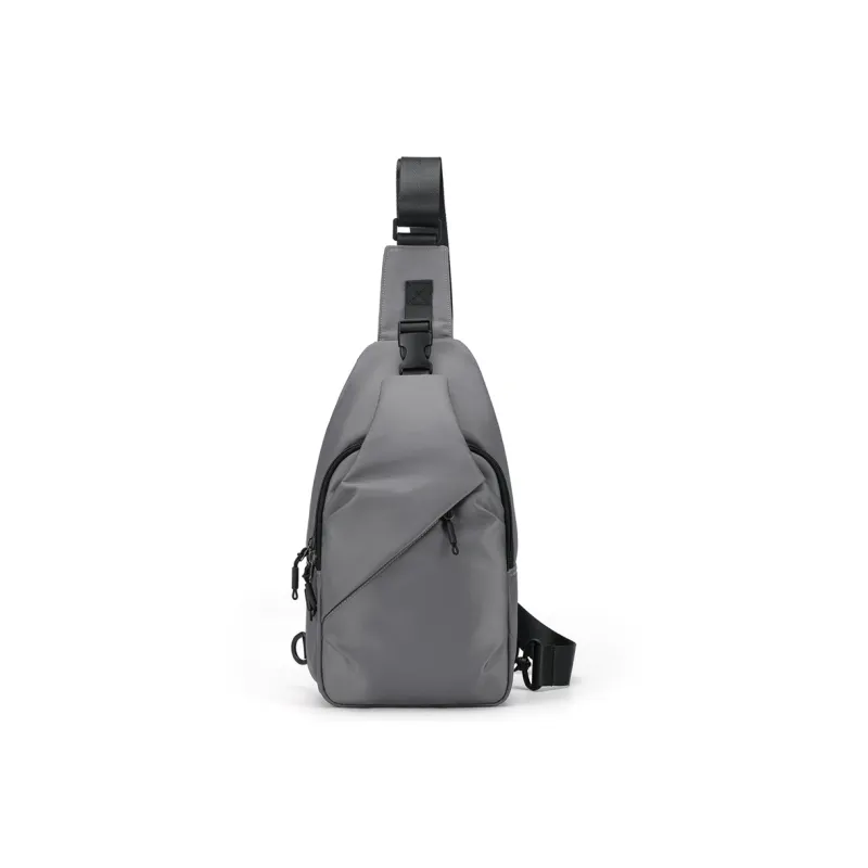 L&M Polyester Messenger Bag, Shoulder Bag, Crossbody Bag Regular Men's Black/Gray/Membrana Dermalis Black-6