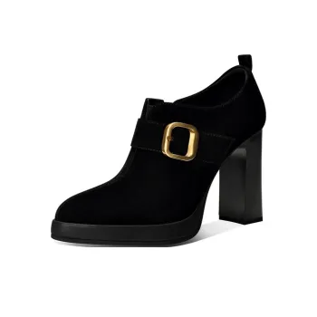 Bai Shiting Chunky Heel High Heels 9.5cm Women's Black