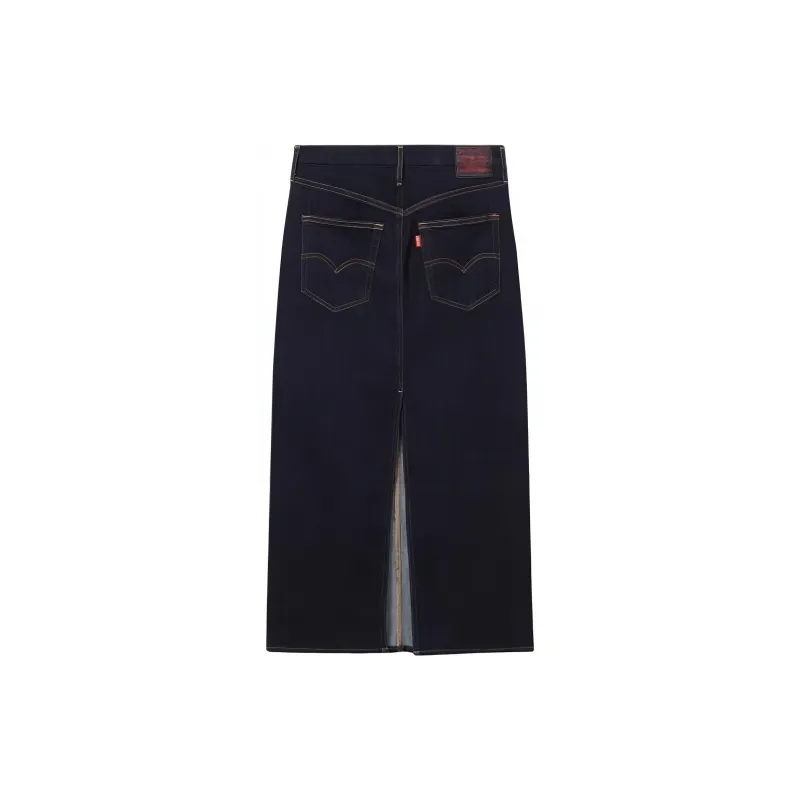 Levis CNY Denim Long Skirts Women's Blue-1