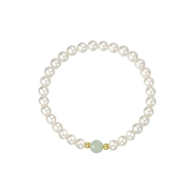 LUXLINE Bracelets Pale Greenish White Jade Women's-0