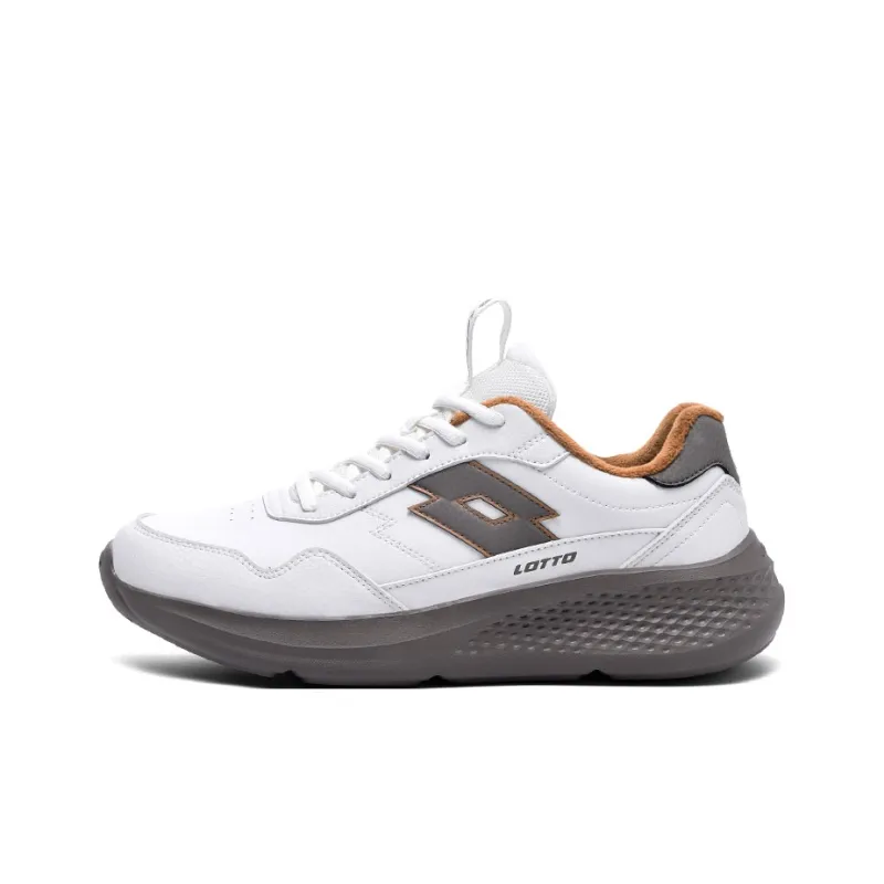 LOTTO Cushioned Slip Resistant Low Top Marathon Running Shoes Men's White Gray-0