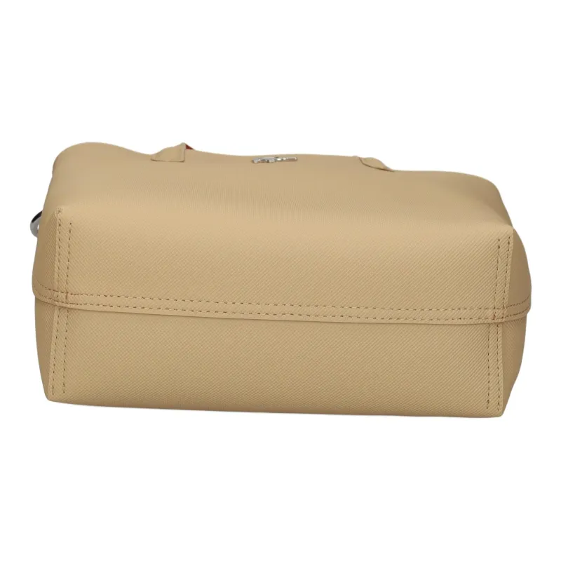 LACOSTE PVC Tote Bag Shopping Bag Handbag Medium Size Women's Khaki And Orange-3