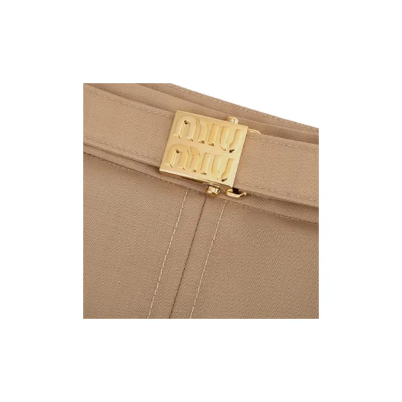 MIU MIU Belt-Detailed Pleated Mini Skirt-3