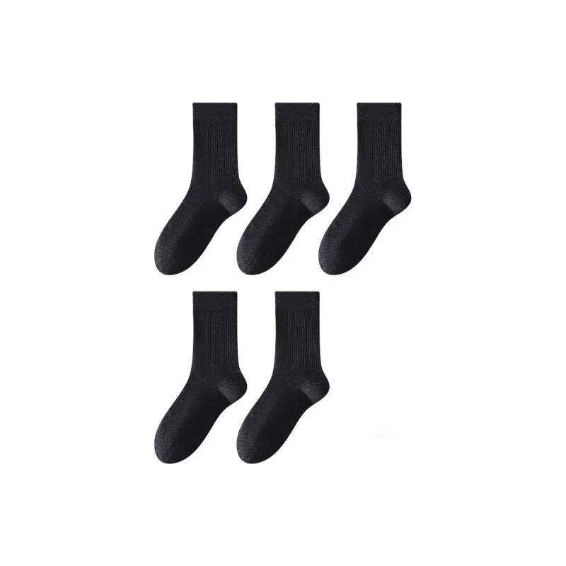 H YXIANG Mid Calf Socks Men's 5 Pack-6