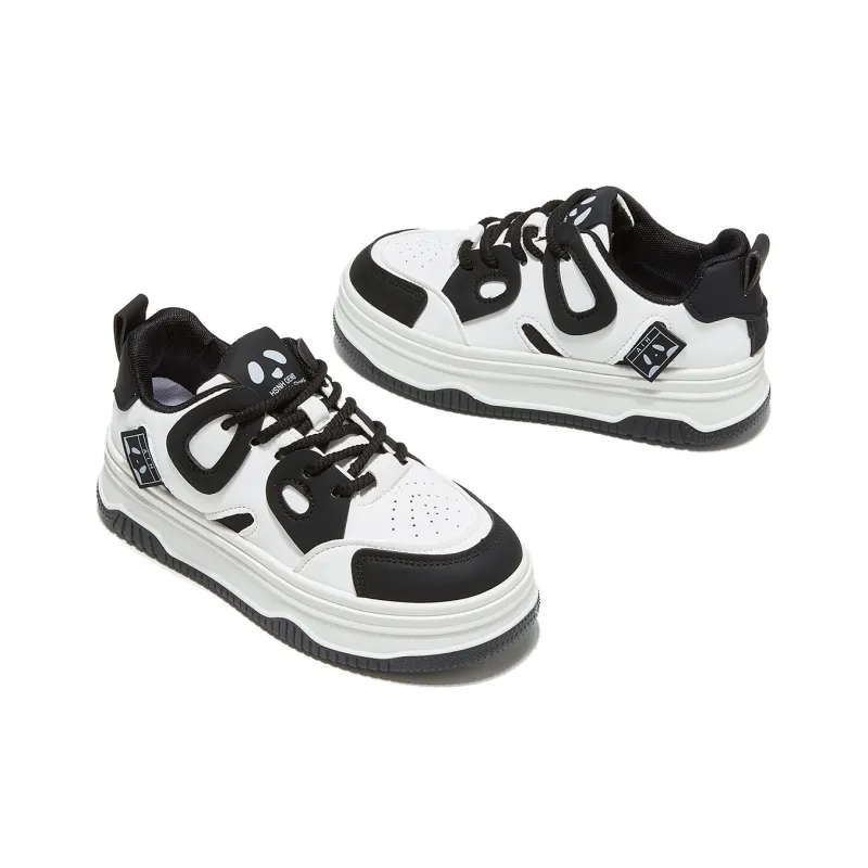 Little Red Man Slip Resistant Height Increasing Low Top Skateboard Shoes Women's-9