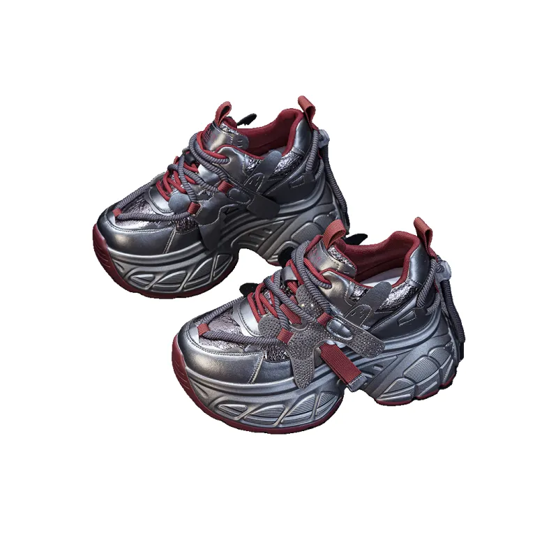 The Mystery Of Glamour Height Increasing Low Top Chunky Sneakers Women's-8