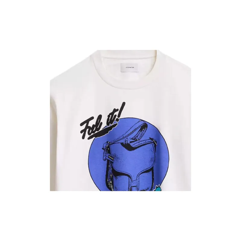 COACH Graphic Long Sleeve In Organic Cotton T Shirt Unisex White-5