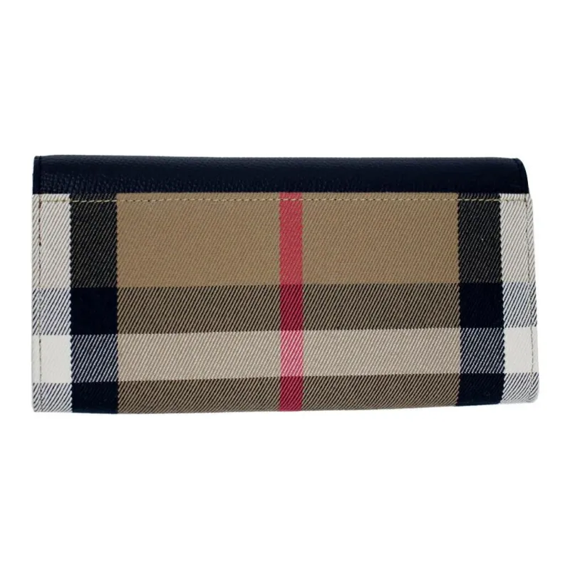 Burberry Canvas With Leather Wallet Women's Black Plaid-1