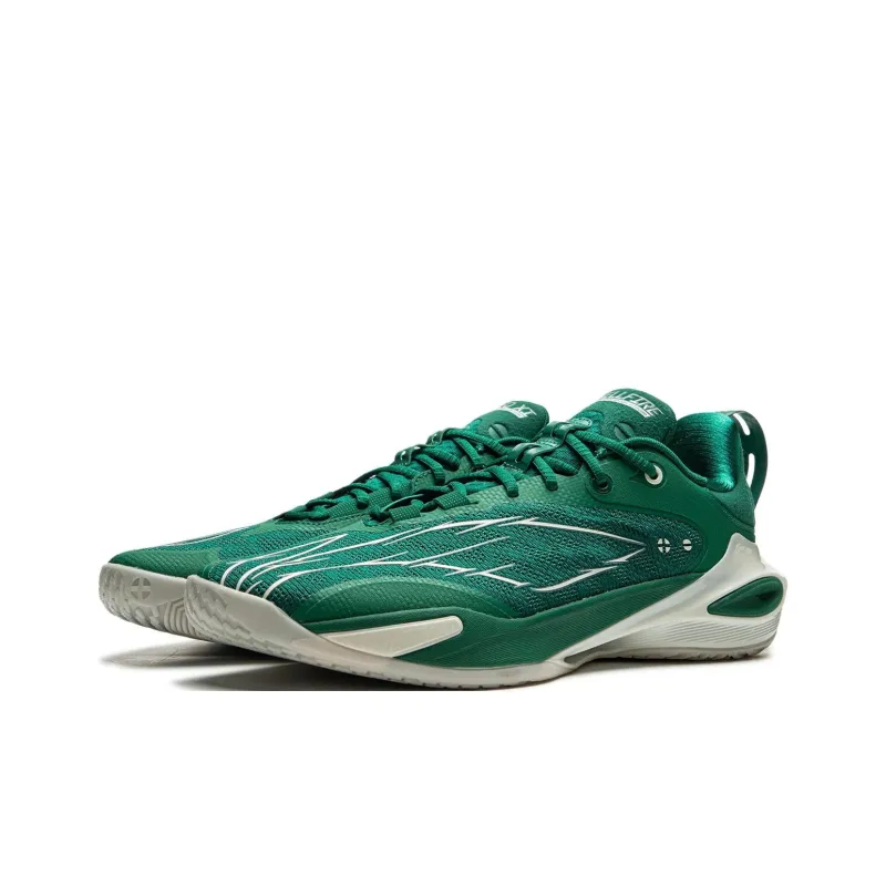 LiNing Flash Strike 11 Anti Slip And Wear Resistant Coverage Low Top Basketball Shoes Men's Green-2