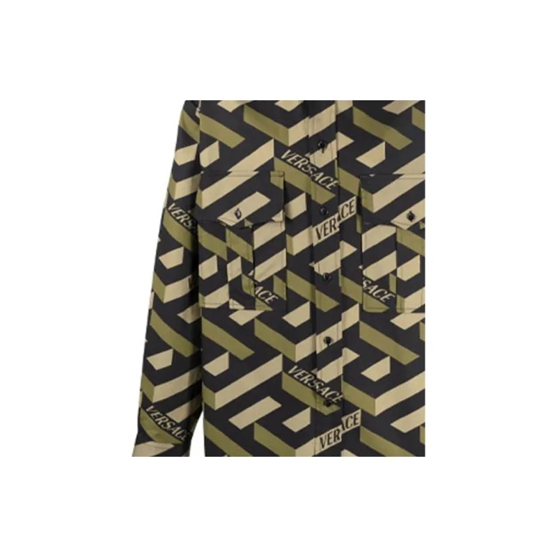 VERSACE Shirts Men Khaki-4