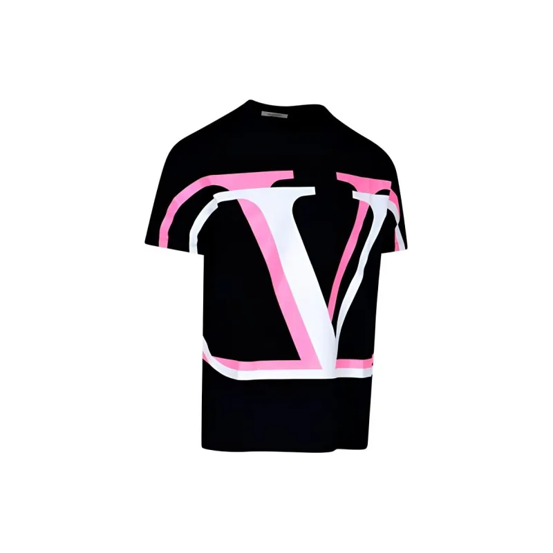 Valentino T-Shirts Men Black Pink-2