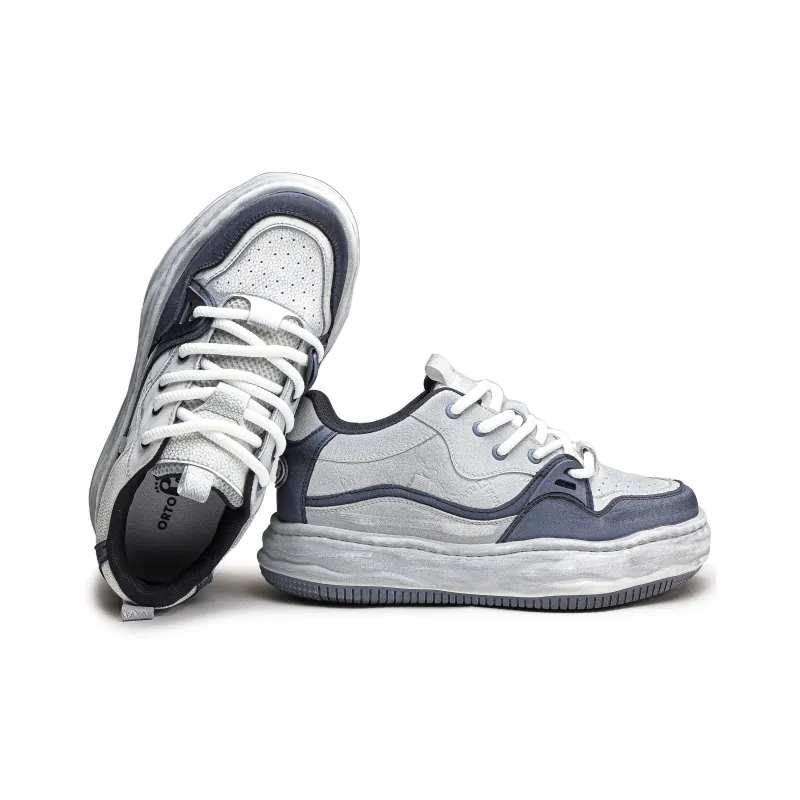 JIETEGONGYANG Cushioned Anti Slip Wear Resistant Waterproof Breathable Height Increasing Low Top Skateboard Shoes Men's-3