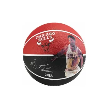 SPALDING Bulls, Rose Rubber Basketball Red Black Size 7 Ball Training Unisex