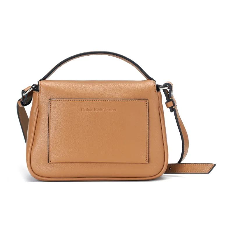 CALVIN KLEIN Artificial Leather Shoulder Bag, Crossbody Bag, Handbag Women's Brown-4